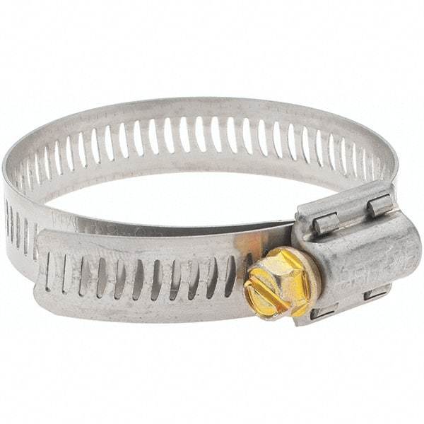 Made in USA - SAE Size 32, 1-9/16 to 2-1/2" Diam, Stainless Steel Worm Drive Clamp - Benchmark Tooling