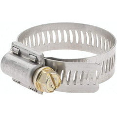 Made in USA - SAE Size 20, 13/16 to 1-3/4" Diam, Stainless Steel Worm Drive Clamp - Benchmark Tooling