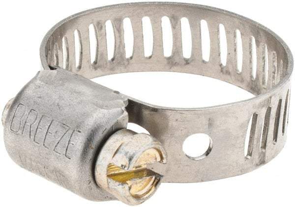 Made in USA - SAE Size 6, 7/16 to 25/32" Diam, Stainless Steel Worm Drive Clamp - Benchmark Tooling