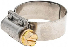 Made in USA - SAE Size 12, 11/16 to 1-1/4" Diam, Stainless Steel Protective Liner Worm Drive Clamp - Benchmark Tooling