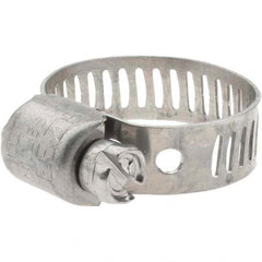 Made in USA - SAE Size 6, 7/16 to 25/32" Diam, Stainless Steel Miniature Worm Drive Clamp - 5/16" Wide - Benchmark Tooling