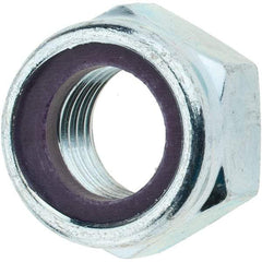 Value Collection - M20x2.50 Metric Coarse Grade 8 Hex Lock Nut with Nylon Insert - 20mm High, Zinc-Plated Finish - Benchmark Tooling