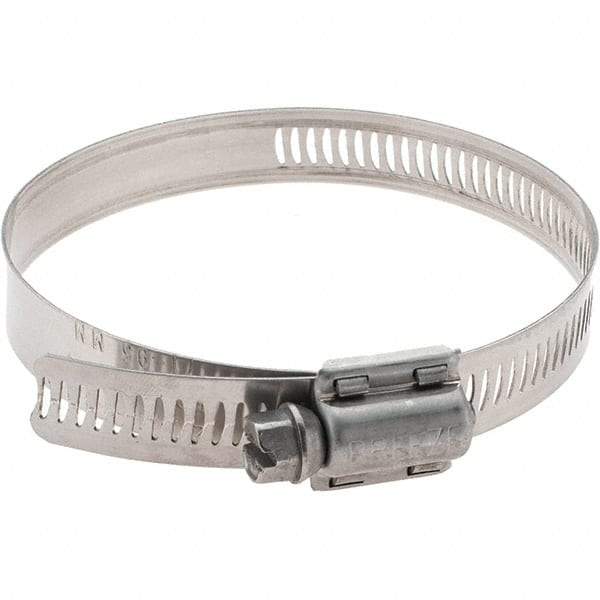 Made in USA - SAE Size 52, 2-13/16 to 2-3/4" Diam, Stainless Steel Worm Drive Clamp - Benchmark Tooling