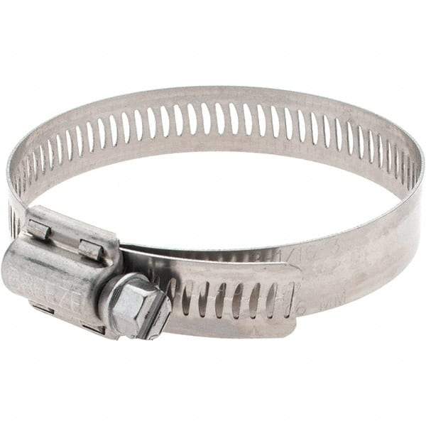 Made in USA - SAE Size 40, 2-1/16 to 3" Diam, Stainless Steel Worm Drive Clamp - Benchmark Tooling