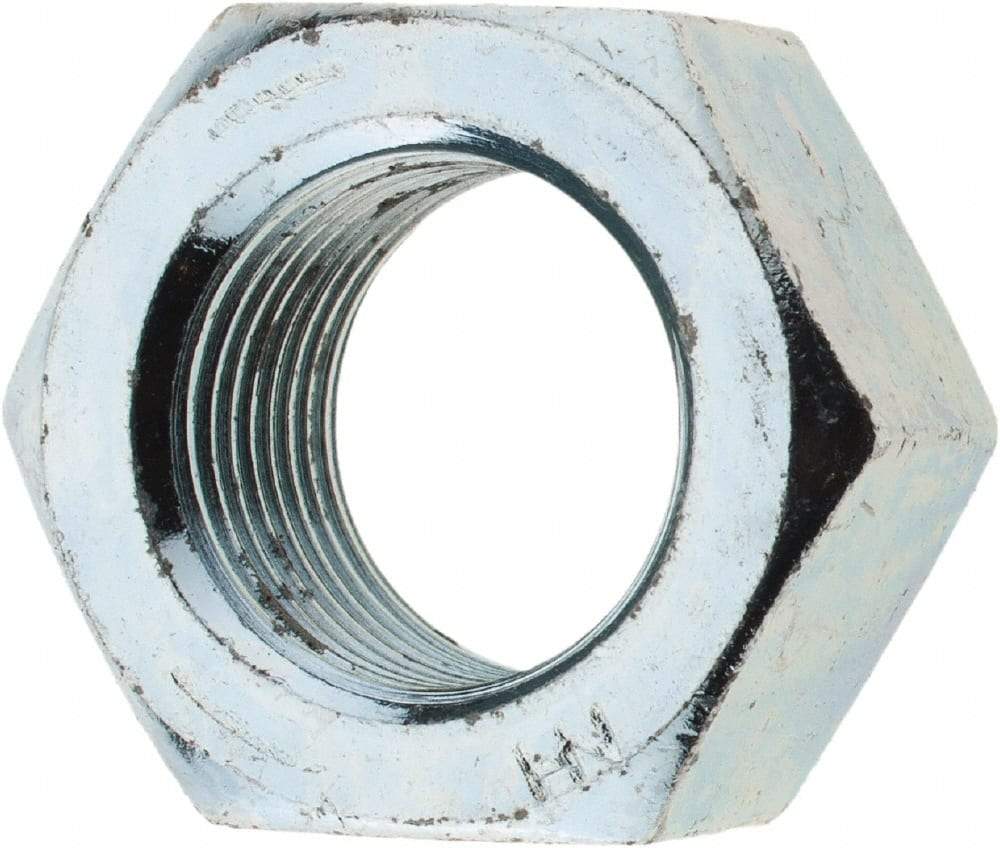 Value Collection - 3/4-16 UNF Steel Right Hand Hex Nut - 1-1/8" Across Flats, 0.6406" High, Zinc Clear Finish - Benchmark Tooling