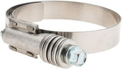 Made in USA - 2-1/4 to 3-1/8" Diam, Stainless Steel Auto-Adjustable Worm Drive Clamp - 5/6" Wide - Benchmark Tooling