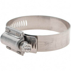 Made in USA - 1-3/4 to 2-5/8" Diam, Stainless Steel High Torque Worm Drive Clamp - Benchmark Tooling