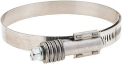 Made in USA - 3-3/4 to 4-5/8" Diam, Stainless Steel Auto-Adjustable Worm Drive Clamp - 5/6" Wide - Benchmark Tooling