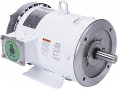 Leeson - 5 Max hp, 1,800 Max RPM, Premium Efficient Electric AC DC Motor - 230/460 V Input, Three Phase, 184TC Frame, C-Face with Base Mount, TEFC Enclosure - Benchmark Tooling