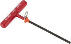 Proto - 3/16" Hex, Tethered T-Handle Cushion Grip, Hex Key - 6" OAL, Alloy Steel, Inch System of Measurement - Benchmark Tooling