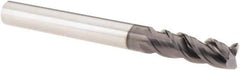 SGS - 1/4", 3 Flute, Single End, Solid Carbide, 0.02" Corner Radius End Mill - 2-1/2" OAL, Right Hand Flute, 3/4" LOC, Right Hand Cut - Benchmark Tooling