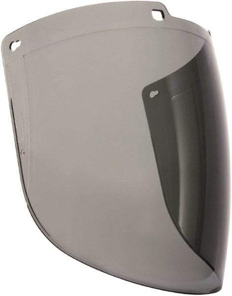 Uvex - Gray Polycarbonate Face Shield - 9" High x 15-7/8" Wide x 2.2mm Thick, Compatible with Uvex Turboshields - Benchmark Tooling