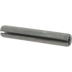 Made in USA - 1/4" Diam x 1-1/2" Long Slotted Spring Pin - Grade 1070-1090 Alloy Steel, Black Oxide Finish - Benchmark Tooling