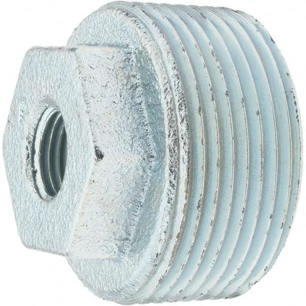 Made in USA - Size 1-1/4 x 1/4", Class 150, Malleable Iron Galvanized Pipe Hex Bushing - 150 psi, Threaded End Connection - Benchmark Tooling