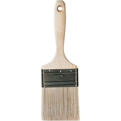 Krylon - 11/16" Flat White China Bristle Wall Brush - 3" Bristle Length, 3" Wood Beavertail Handle - Benchmark Tooling