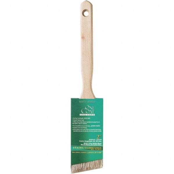 Krylon - 7/16" Angled White China Bristle Angular Brush - 2" Bristle Length, 5" Wood Sash Handle - Benchmark Tooling