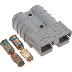 Made in USA - 6 AWG, 600 V, 50 A, Silver-Plated Copper Battery Connector - Gray - Benchmark Tooling