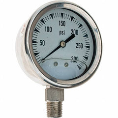 Value Collection - 2-1/2" Dial, 1/4 Thread, 0-300 Scale Range, Pressure Gauge - Benchmark Tooling