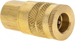 Parker - 1/4-18 Female NPTF Industrial Pneumatic Hose Coupler - Brass, 1/4" Body Diam - Benchmark Tooling