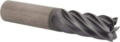 Kennametal - 1", 6 Flute, Single End, Solid Carbide, 1/4" Corner Radius End Mill - 4-1/2" OAL, 38° Helix, Right Hand Flute, 2" LOC, Right Hand Cut - Benchmark Tooling