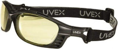 Uvex - SCT-Gray Lenses, Framed Safety Glasses - Anti-Fog, Black Polycarbonate Frame, Adjustable Temples, Size Universal, Wrap Around - Benchmark Tooling