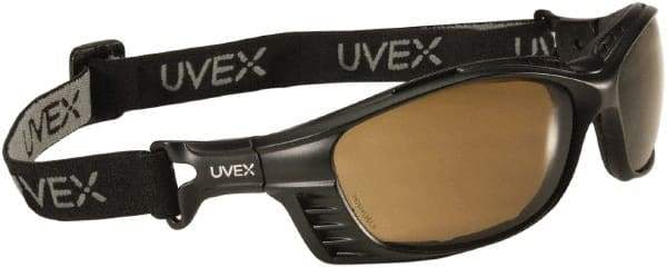 Uvex - Gray Lenses, Framed Safety Glasses - Anti-Fog, Black Polycarbonate Frame, Size Universal, Wrap Around - Benchmark Tooling