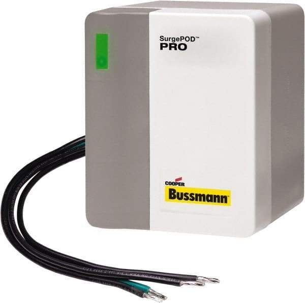 Cooper Bussmann - 3 Pole, 3 Phase, 10 kA Nominal Current, 4-1/8 Inch Long x 3-3/8 Inch Wide x 4-1/16 Inch Deep, Hardwired Surge Protector - Panel Mount, 4X, 200 kA Short Circuit Current, 240 V, 320 VAC Operating Voltage, 40 kA Surge Protection - Benchmark Tooling