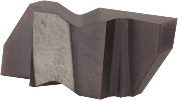 Tool-Flo - 0.375FLG CB Grade AC3, 0.078" Cutting Width Carbide Grooving Insert - 0.12" Max Depth of Cut, Right Hand, .005 to .010" Corner Radius, AlTiN Finish - Benchmark Tooling