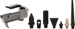 Value Collection - 8 Piece Aluminum Body Air Gun Kit - 1/4 NPT Inlet, 150 Max psi, Aluminum Hose - Benchmark Tooling