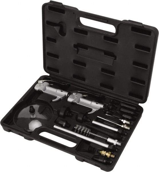 Value Collection - 21 Piece Aluminum Body Air Gun Kit - 1/4 NPT Inlet, 150 Max psi, Aluminum Hose - Benchmark Tooling