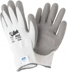PIP - Size 3XL, ANSI Cut Lvl A4, Cut Resistant Gloves - Palm & Fingers Coated, White/Gray - Benchmark Tooling
