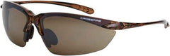 CrossFire - Brown Flash Mirror Lenses, Framed Safety Glasses - Scratch Resistant, Crystal Brown Frame, Size Universal, Wrap Around - Benchmark Tooling