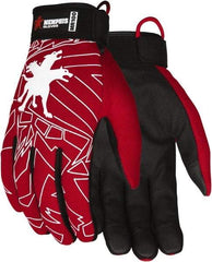 MCR Safety - Size XL Synthetic Blend General Protection Work Gloves - For Mechanic's & Lifting, Uncoated, Adjustable Closure Cuff, Red, Paired - Benchmark Tooling
