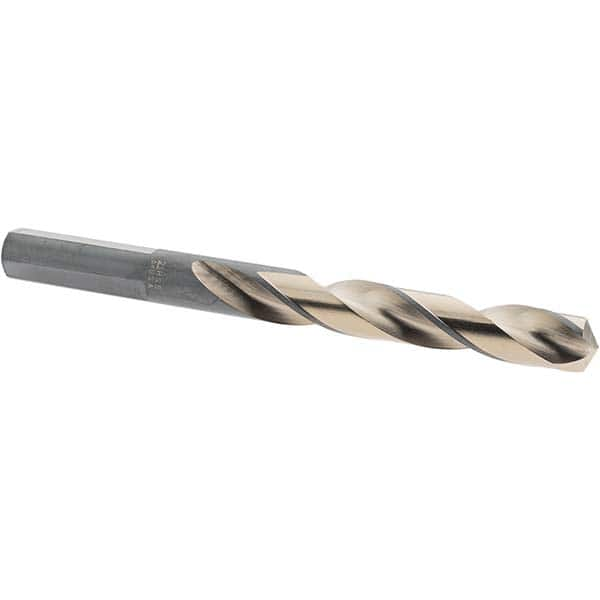 Made in USA - 25/64" High Speed Steel, 135° Point, Round with Flats Shank Maintenance Drill Bit - Benchmark Tooling