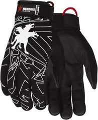 MCR Safety - Size XL Leather General Protection Work Gloves - For Mechanic's & Lifting, Uncoated, Adjustable Closure Cuff, Black, Paired - Benchmark Tooling