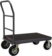 Jamco - 1,200 Lb Capacity Steel Platform Truck - Steel Deck, 30" OAW, 48" Platform Length, Mold-On-Rubber Casters - Benchmark Tooling