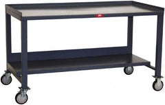 Jamco - 3 Side Retention Mobile Work Bench - Steel, Gray, 60" Long x 30" Deep x 35" High - Benchmark Tooling