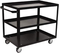 Jamco - 800 Lb Capacity, 18" Wide x 30" Long x 33" High Shelf Cart - 3 Shelf, Steel, 2 Rigid/2 Swivel Casters - Benchmark Tooling