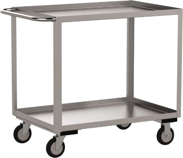 Jamco - 1,200 Lb Capacity, 36" Wide x 18" Long x 39" High Shelf Cart - 2 Shelf, Stainless Steel - Benchmark Tooling