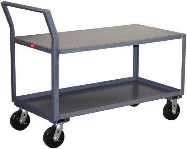 Jamco - 2,400 Lb Capacity, 30" Wide x 48" Long x 28" High Standard Utility Cart - 2 Shelf, Steel, Phenolic Casters - Benchmark Tooling
