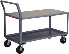 Jamco - 2,400 Lb Capacity, 30" Wide x 48" Long x 28" High Standard Utility Cart - 2 Shelf, Steel, Phenolic Casters - Benchmark Tooling