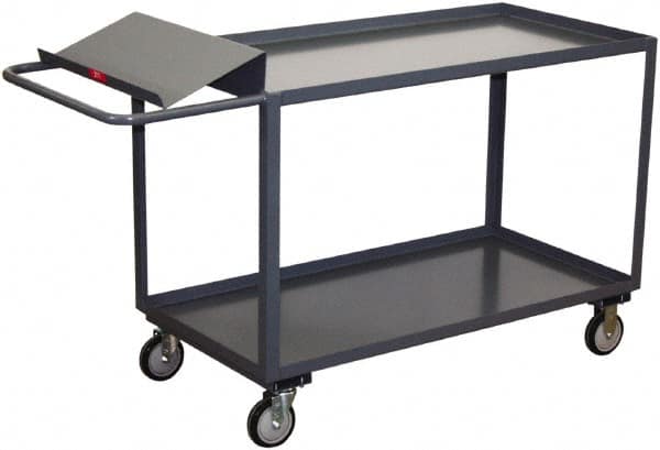 Jamco - 1,200 Lb Capacity, 18" Wide x 36" Long x 35" High Order Picking Cart - 2 Shelf, Steel, Hard Rubber Casters - Benchmark Tooling