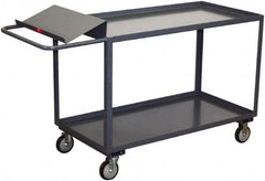 Jamco - 1,200 Lb Capacity, 24" Wide x 36" Long x 35" High Order Picking Cart - 2 Shelf, Steel, Hard Rubber Casters - Benchmark Tooling