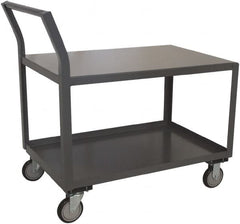 Jamco - 1,200 Lb Capacity, 24" Wide x 36" Long x 27" High Standard Utility Cart - 2 Shelf, Steel - Benchmark Tooling