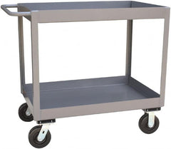 Jamco - 2,400 Lb Capacity, 24" Wide x 36" Long x 36" High Standard Utility Cart - 2 Shelf, Steel, Phenolic Casters - Benchmark Tooling