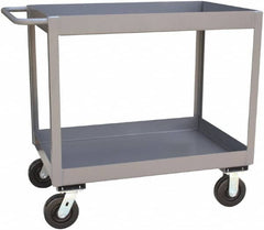 Jamco - 2,400 Lb Capacity, 24" Wide x 30" Long x 36" High Standard Utility Cart - 2 Shelf, Steel, Phenolic Casters - Benchmark Tooling