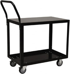 Jamco - 800 Lb Capacity, 24" Wide x 48" Long x 28" High Shelf Cart - 2 Shelf, Steel, 2 Rigid/2 Swivel Casters - Benchmark Tooling