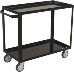 Jamco - 800 Lb Capacity, 24" Wide x 36" Long x 33" High Shelf Cart - 2 Shelf, Steel, 2 Rigid/2 Swivel Casters - Benchmark Tooling