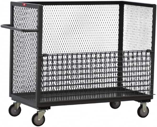 Jamco - 1,200 Lb Load Capacity, 24 Cu Ft, 0.89 Cu Yd, Steel 3-Sided Truck - 24" Wide x 48" Long x 44" High, Gray - Benchmark Tooling