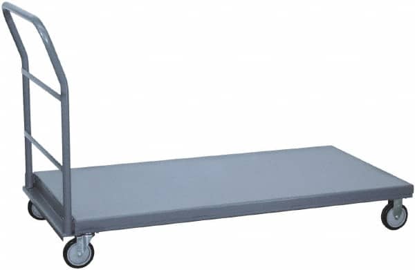 Jamco - 1,200 Lb Capacity Steel Platform Truck - Steel Deck, 18" OAW, 36" Platform Length, Urethane Casters - Benchmark Tooling